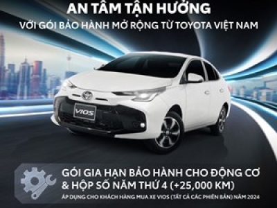 TOYOTA VIỆT NAM TRIỂN KHAI CHƯƠNG TRÌNH TẶNG GÓI GIA HẠN BẢO HÀNH ĐỘNG CƠ & HỘP SỐ CHO MẪU XE VIOS